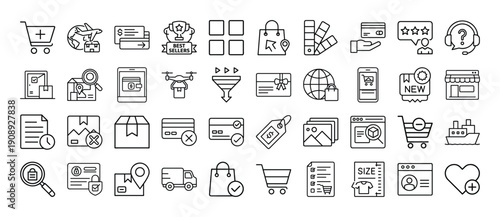 Ecommerce icons collection for online shopping and digital marketing