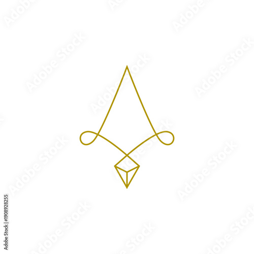 diamond jewelry necklace logo with luxury gold line art design style