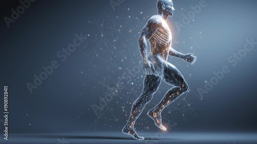 Longevity metabolic health fitness concept illustration, abstract human body showing efficient energy metabolism, subtle fitness movement cues, clean modern lighting, balanced scientific and lifestyle