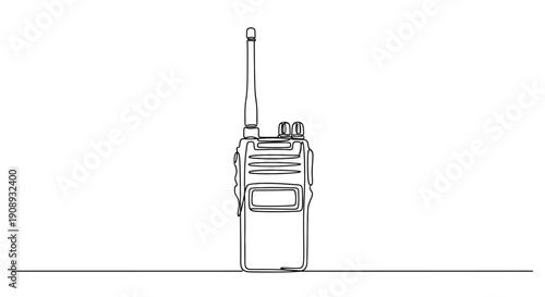 Single Line Art of a Standing Walkie Talkie