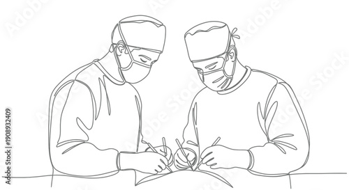 Two Surgeons Focused on Surgery with Instruments