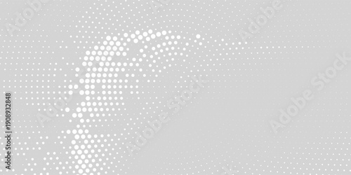 Abstract halftone wave dotted background. Futuristic twisted grunge pattern, dot, circles