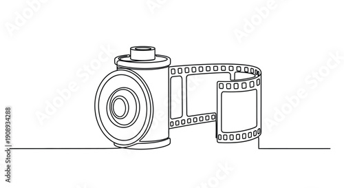 Film Roll and Canister Retro Camera Roll Art