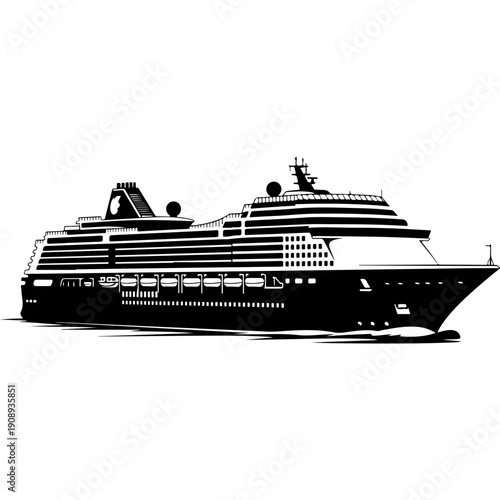 Modern Cruise Ship Vector Illustration