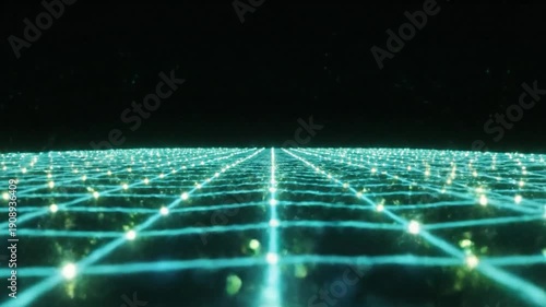 Wallpaper Mural Abstract futuristic background with a glowing digital grid network Torontodigital.ca