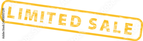 Golden Limited Sale stamp or sticker, vector overlay effect for banner or poster, isolated on transparent background, png