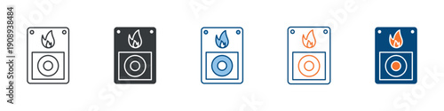Fire Alarm Icon Set Multiple Style Collection