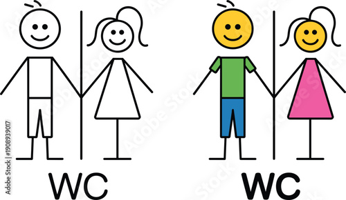 Stick Figure People WC Signs With Color untitled