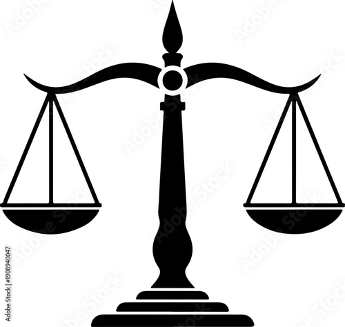 Balance scale of justice silhouette vector illustration