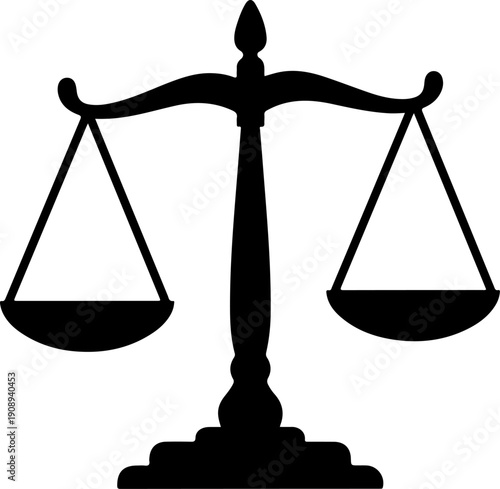 Balance scale of justice silhouette vector illustration