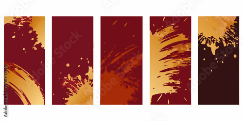 Abstract vertical panels with textured brushstroke patterns in warm tones