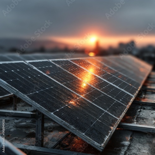 futuristic solar farm in desert wide landscape sun beams renewable energy power plant clean technology