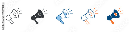 Megaphone Icon Set Multiple Style Collection