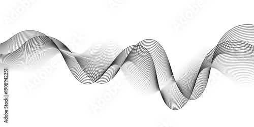 Complex Abstract Gray Layered Wave with Flowing Mesh Texture, Futuristic Ribbon Motion Background for Technology, Data, Creative Branding and Digital Art Projects.