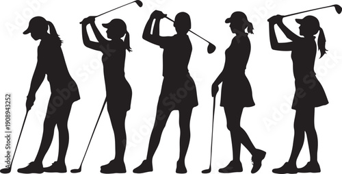 golf girl silhouettes