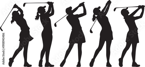 golf girl silhouettes