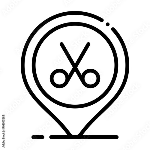 Haircut Shop Location Icon Design