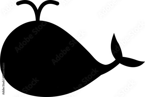 silhouette of a cute whale