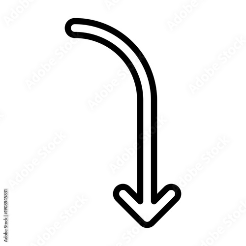 Right Arrow Curving Down Icon Design