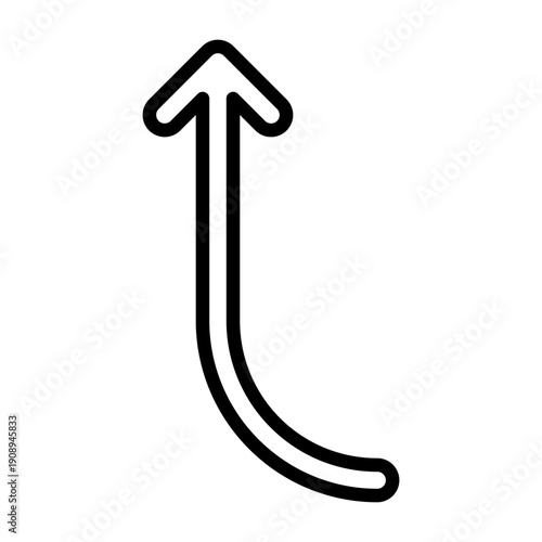 Left Arrow Curving Up Icon Design