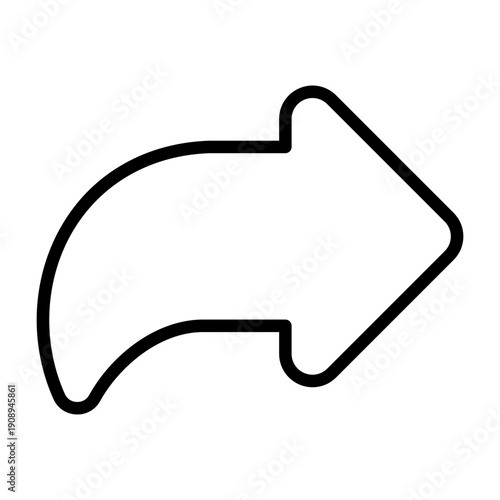 Curved Right Arrow Icon Design