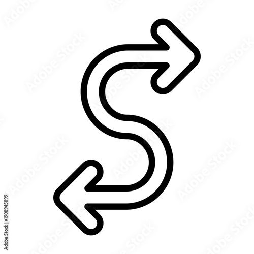 S-shaped Arrow Icon Design