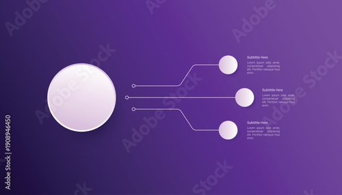 Purple Futuristic Infographic Template With Three Nodes and Circuit Lines
