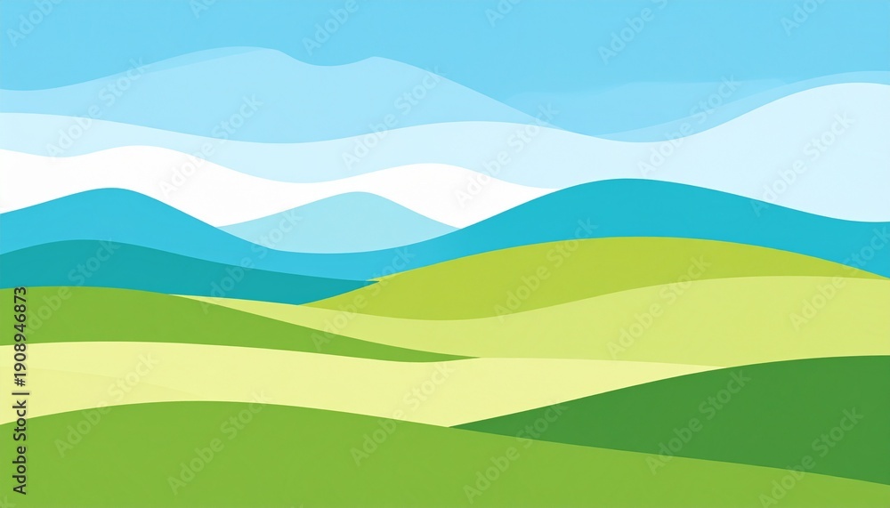 Obraz premium Scenic mountain landscape with lush green valley and blue sky summer nature view