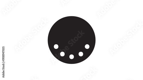 Black Circular Sound or Microphone Icon Vector