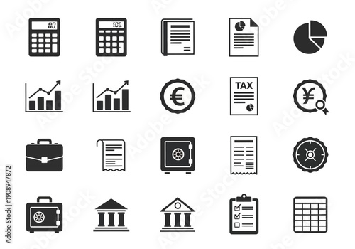 Financial icons for business and banking concepts