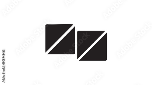 Minimalist black square with diagonal line icon on white background