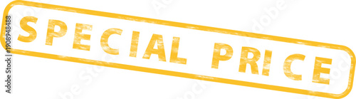 Yellow SPECIAL PRICE stamp or discount label vector, for banner or promotional material, isolated on transparent background, png