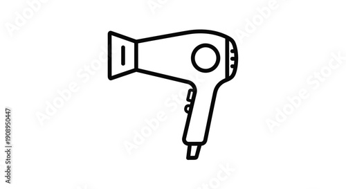 Simple line drawing of a hair dryer modern design silhouette
