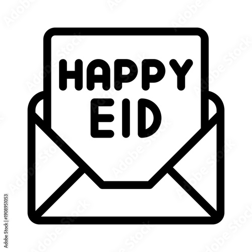 Eid greetings line icon
