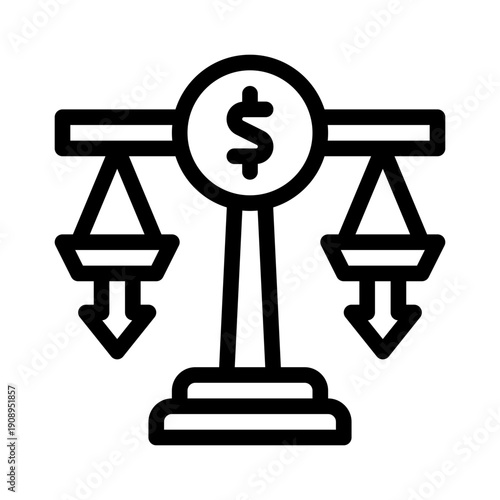 financial instability line icon