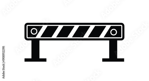 Black barrier with diagonal stripes a stark graphic silhouette