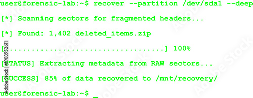cyber security breach with scrolling code and UI elements - Green text