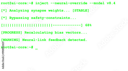 cyber security breach with scrolling code and UI elements - Green text