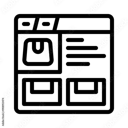 e commerce website line icon