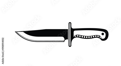 Sharp blade hunting knife design with a distinctive silhouette