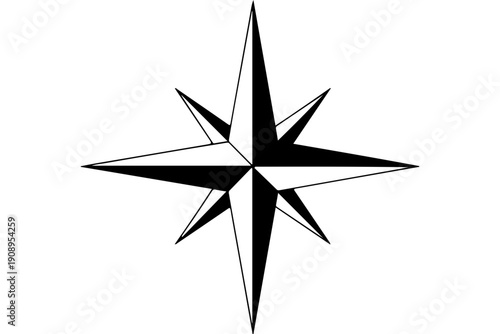 Minimalist Black and White Compass Icon