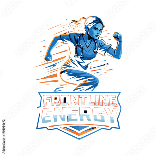 Frontline Energy — Nurse Healthcare Hero Dynamic Vector Illustration