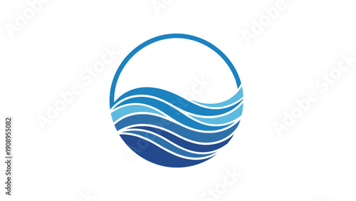 Modern Circular Water Wave Logo Design Concept