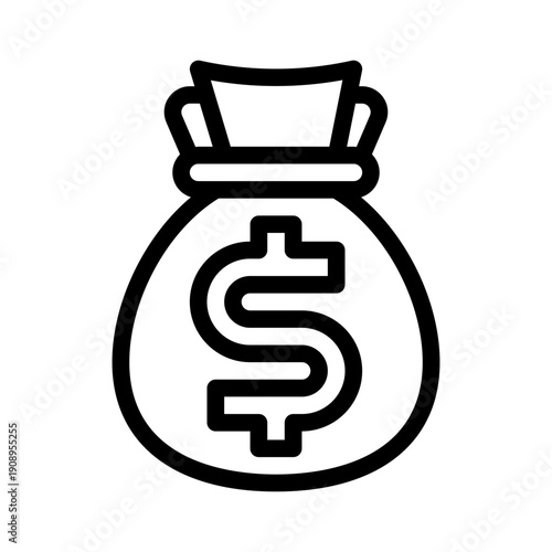 money bag line icon