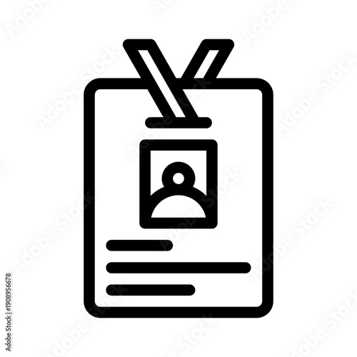 employee badge line icon