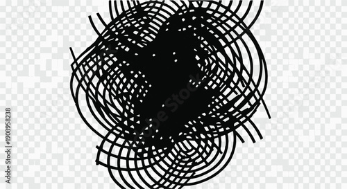 Abstract black swirl pattern with chaotic organic lines creating a sense of energy and movement.