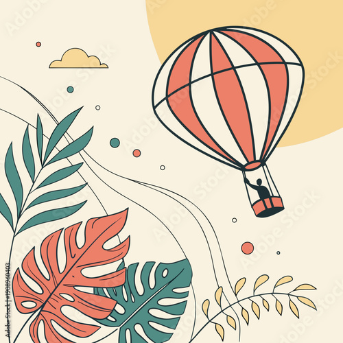 hot air balloon flying in the sky