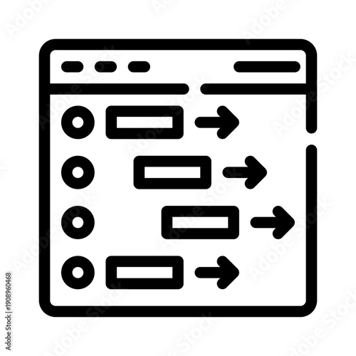 gantt chart line icon