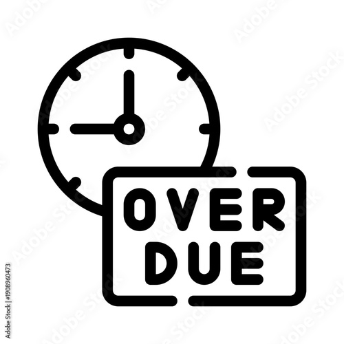 overdue line icon