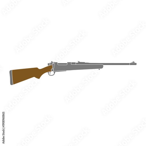 Antique Rifle with Wooden Stock and Metal Barrel.